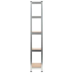 Vidaxl Polica za shranjevanje jeklo in MDF 75x30x172 cm srebrna