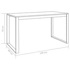 Vidaxl Računalniška miza črna 120x60x70 cm
