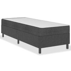 Greatstore Boxspring postelja temno siva iz blaga 100x200 cm