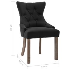 Vidaxl Jedilni stoli 2 kosa črno blago