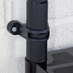 Vidaxl Regal s policami 4-nadstropni črn 122x30,5x130 cm plastika