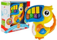 Lean-toys Otroški klavir za najmlajše, Papiga rumena