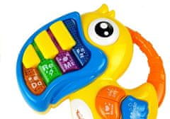 Lean-toys Otroški klavir za najmlajše, Papiga rumena