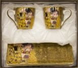 ZAKLADNICA DOBRIH I. Komplet za espresso iz porcelana z dekorjem Klimt Poljub