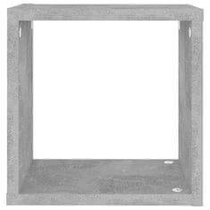 Vidaxl Stenske police kockaste 4 kosi betonsko sive 26x15x26 cm