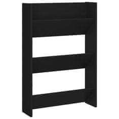 Vidaxl Stenska omara za čevlje 2 kosa črna 60x18x90 cm iverna plošča