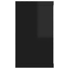 Vidaxl Stenske police kockaste 4 kosi visok sijaj črne 80x15x26,5 cm