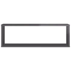 Vidaxl Stenske police kockaste 2 kosa visok sijaj sive 80x15x26,5 cm