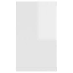 Vidaxl Stenske police kockaste 2 kosa visok sijaj bele 80x15x26,5 cm