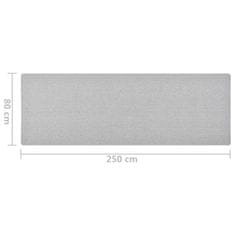 Vidaxl Tepih tekač svetlo siv 80x250 cm