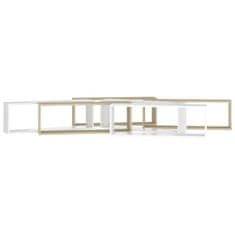 Vidaxl Stenske police kockaste 6 kosov bele sonoma hrast 80x15x26,5 cm