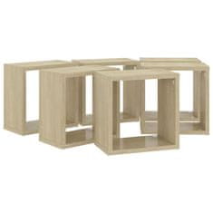 Vidaxl Stenske police kockaste 6 kosov sonoma hrast 26x15x26 cm