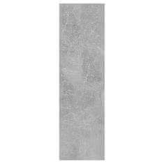 Vidaxl Stenska polica betonsko siva 75x16x55 cm inženirski les