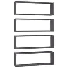 Vidaxl Stenske police kockaste 4 kosi sive 80x15x26,5 cm