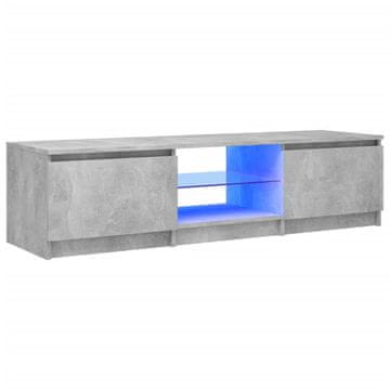Vidaxl TV omarica z LED lučkami betonsko siva 140x40x36 cm