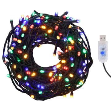 Vidaxl Lučke na vrvici 400 LED lučk barvne 40 m 8 svetlobnih učinkov