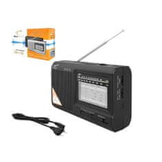 LTC Prenosni radio z MP3 predvajalnikom USB / SD 10W z akumulatorjem 210 x 124 x 57 mm črn