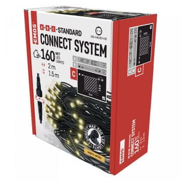 Emos povezovalni niz, mreža, 160 LED, 1,5 x 2 m, topla bela