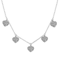 Brilio Silver Romantična srebrna ogrlica s srčki NCL11W