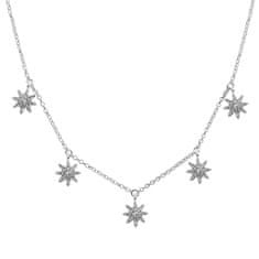 Brilio Silver Bleščeča srebrna ogrlica s prozornimi cirkoni NCL14W
