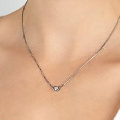 Brilio Silver Očarljiva srebrna ogrlica Srce NCL26W (verižica, obesek)