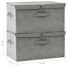 shumee Škatla za shranjevanje 2 kosa blago 50x30x25 cm siva