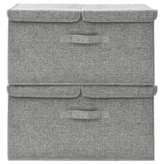 shumee Škatla za shranjevanje 2 kosa blago 50x30x25 cm siva