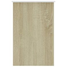 Vidaxl Pisalna miza bela in sonoma hrast 100x50x76 cm iverna plošča