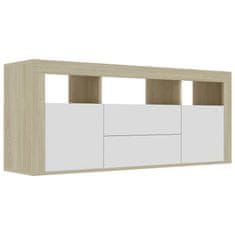 Vidaxl TV omarica bela in sonoma hrast 120x30x50 cm iverna plošča