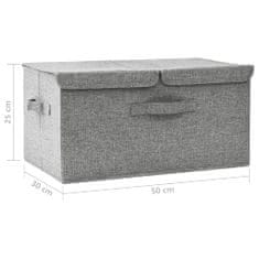Greatstore Škatla za shranjevanje blago 50x30x25 cm siva