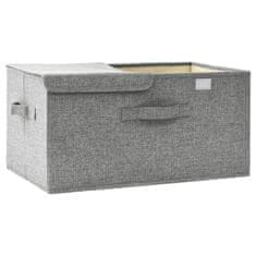 Greatstore Škatla za shranjevanje blago 50x30x25 cm siva