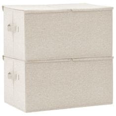 shumee Škatla za shranjevanje 2 kosa blago 50x30x25 cm krem