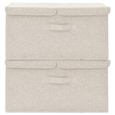 shumee Škatla za shranjevanje 2 kosa blago 50x30x25 cm krem