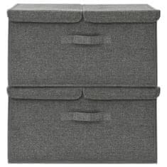 shumee Škatla za shranjevanje 2 kosa blago 50x30x25 cm antracitna