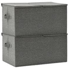 shumee Škatla za shranjevanje 2 kosa blago 50x30x25 cm antracitna