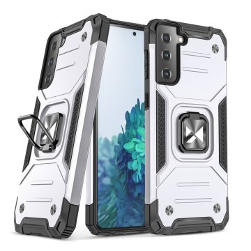 slomart wozinsky ring armor case kickstand tough rugged cover za samsung galaxy s21 fe srebrna