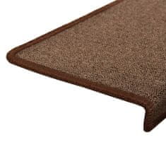 Vidaxl Preproge za stopnice 15 kosov 65x25 cm rjave