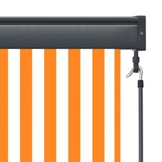 Vidaxl Zunanje rolo senčilo 60x250 cm belo in oranžno