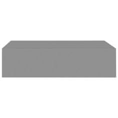 Vidaxl Stenska polica s predalom 2 kosa siva 40x23,5x10 cm mediapan