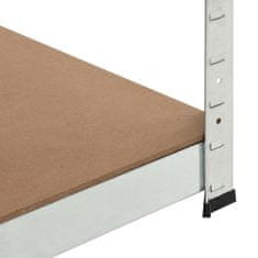 Vidaxl Polica za shranjevanje jeklo in MDF 75x75x180 cm srebrna