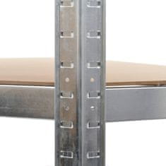 Vidaxl Polica za shranjevanje jeklo in MDF 75x75x180 cm srebrna