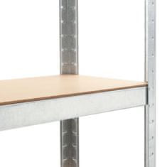 Vidaxl Polica za shranjevanje jeklo in MDF 75x30x172 cm srebrna