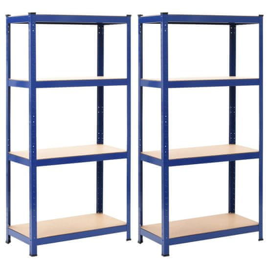 Vidaxl Police za shranjevanje 2 kosa jeklo in MDF 80x40x160 cm modre