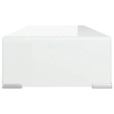 Vidaxl Stojalo za TV/Računalniški Zaslon Belo Steklo 60x25x11 cm