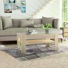 Vidaxl Klubska mizica iverna plošča 110x65x48 cm barva hrasta