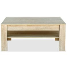 Vidaxl Klubska mizica iverna plošča 110x65x48 cm barva hrasta