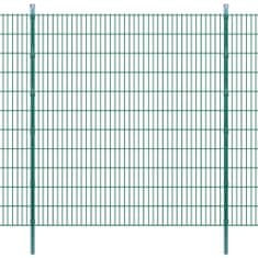 shumee 2D ograjni paneli s stebrički 2008x2230 mm 2 m zeleni