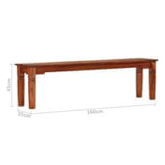 Vidaxl Klop 160 cm iz trdnega akacijevega lesa