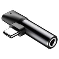 BASEUS L41 avdio adapter USB-C - USB-C / jack 3.5mm, črna