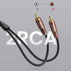 Ugreen AV199 stereo avdio kabel 2x RCA Cinch 3m, rjav